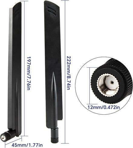 Boobrie Tri-Band WiFi Antenna 2.4GHz/5GHz/6GHz 5dBi WiFi 6 6E Omnidirectional Antenna RP-SMA Male for PC Desktop Computer PCI PCIe Router Security Camera Video Surveillance Monitor, 2 Pack in Saudi Arabia