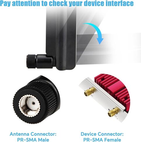 Boobrie Tri-Band WiFi Antenna 2.4GHz/5GHz/6GHz 5dBi WiFi 6 6E Omnidirectional Antenna RP-SMA Male for PC Desktop Computer PCI PCIe Router Security Camera Video Surveillance Monitor, 2 Pack in Saudi Arabia