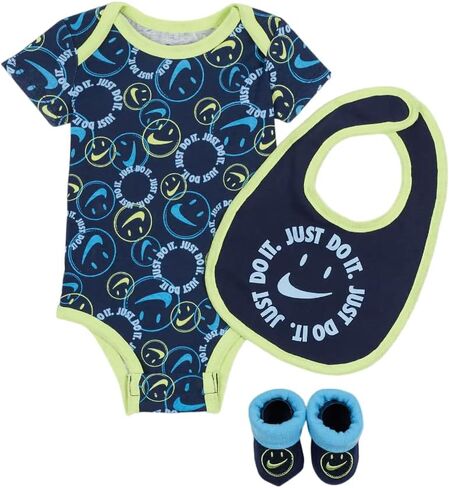 Nike Play Happy Bodysuit, BiB and Boo (Blue, 0-6 M) in Saudi Arabia