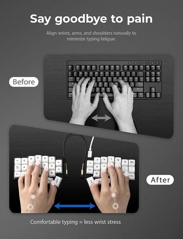 لوحة مفاتيح ميكانيكية سلكية مريحة من YIVU Corne V4.1 | 40% تخطيط متعامد 3x6، 46 مفتاحًا | RGB قابل للتبديل السريع لكل مفتاح | قارورة/QMK قابلة للبرمجة | المفاتيح الخطية مسبقة التشحيم in Kuwait