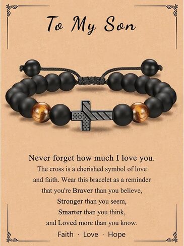 إلى هدايا الرجال سوار متقاطع للابن والحفيد والأب والزوج والأب الروحي والرجال - هدية عيد الميلاد والتخرج والتقاعد وعيد الميلاد المسيحي للمراهقين in Kuwait