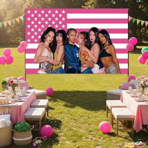 Singer Kattseye Poster Birthday Party Decorations Backdrop Banner 5x3 Ft Pink Flag Themed Birthday Banner Background Photo Booth Props for Home Bedroom Office Party Decor in Saudi Arabia