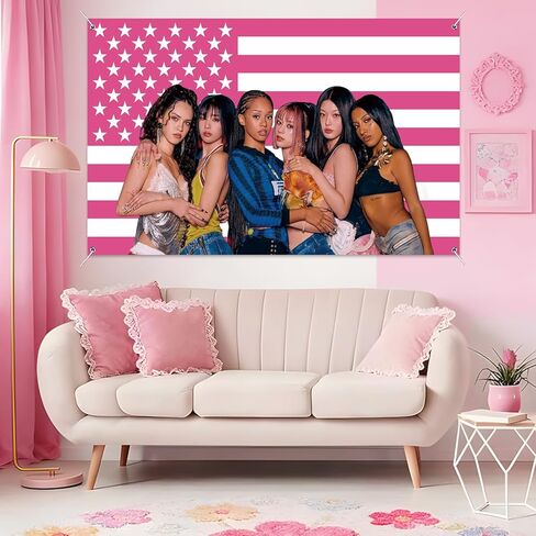 Singer Kattseye Poster Birthday Party Decorations Backdrop Banner 5x3 Ft Pink Flag Themed Birthday Banner Background Photo Booth Props for Home Bedroom Office Party Decor in Saudi Arabia