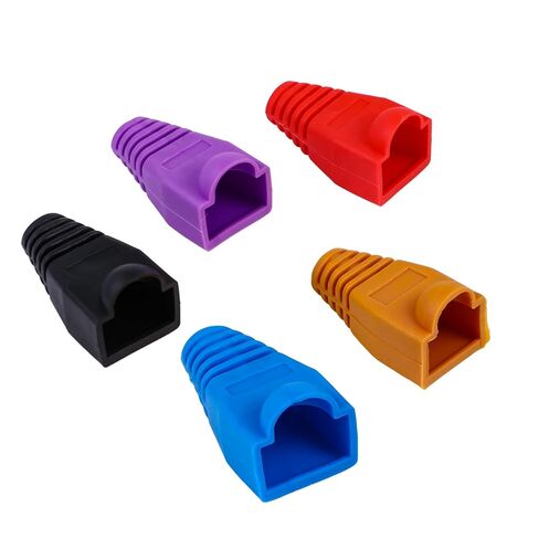 100 قطعة غطاء أحذية موصل Rj45 غطاء كابل شبكة بلاستيكي 0.6-0.65 مم لتخفيف الضغط لمقابس إيثرنت مناسبة لحماية وإصلاح كابل الشبكة in Saudi Arabia
