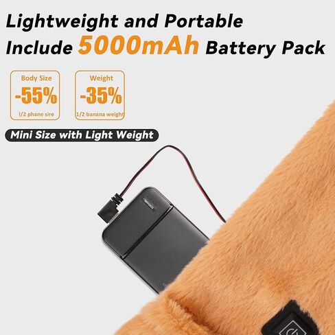 وشاح ساخن للنساء مع جيب، بطارية قابلة لإعادة الشحن 5000 مللي أمبير في الساعة 3 مستويات لدرجة الحرارة قابلة للتعديل لتدفئة الرقبة in Kuwait