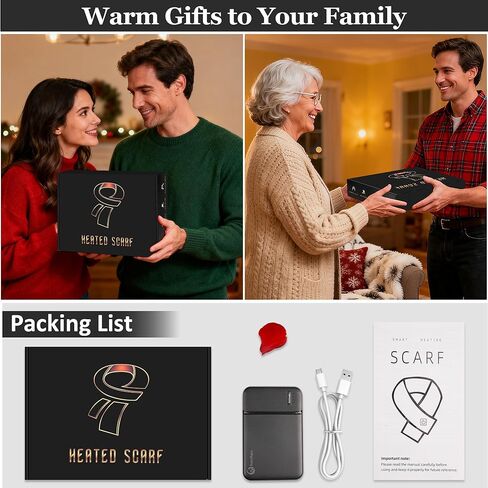 وشاح ساخن للنساء مع جيب، بطارية قابلة لإعادة الشحن 5000 مللي أمبير في الساعة 3 مستويات لدرجة الحرارة قابلة للتعديل لتدفئة الرقبة in Kuwait