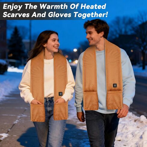 وشاح ساخن للنساء مع جيب، بطارية قابلة لإعادة الشحن 5000 مللي أمبير في الساعة 3 مستويات لدرجة الحرارة قابلة للتعديل لتدفئة الرقبة in Kuwait