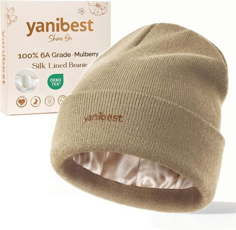 قبعة صغيرة مبطنة بحرير التوت من YANIBEST، قبعات شتوية للنساء والرجال للجنسين، قبعة جمجمة مترهلة دافئة وناعمة in Kuwait