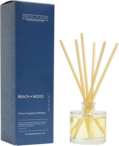 مجموعة ناشر القصب من FIELD FLEUR - ناشر رائحة خشب المر - ناشرون القصب للمنزل مع عطر طويل الأمد - زيت 6 أوقية - وقت الانتشار 4-6 أشهر - صنع في الولايات المتحدة الأمريكية in Kuwait