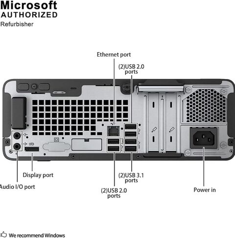 كمبيوتر مكتبي HP ProDesk 400 G5 SFF، Intel Core i5-8500T، ذاكرة وصول عشوائي 8 جيجابايت، 256 جيجابايت SSD، لوحة مفاتيح وماوس، واي فاي، بلوتوث، Windows 11 Pro (متجدد) in Saudi Arabia