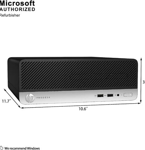 كمبيوتر مكتبي HP ProDesk 400 G5 SFF، Intel Core i5-8500T، ذاكرة وصول عشوائي 8 جيجابايت، 256 جيجابايت SSD، لوحة مفاتيح وماوس، واي فاي، بلوتوث، Windows 11 Pro (متجدد) in Saudi Arabia