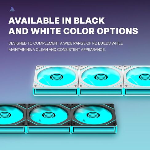 ARGB PC Case Fans Infinity Mirror 120mm Reverse Fan with 5V 3-PIN Connector- Daisy Chain Design- Low Noise Computer ARGB PWM Fans for Gaming PC Case Without Controller-3Pack，Black,RF02-B in Saudi Arabia
