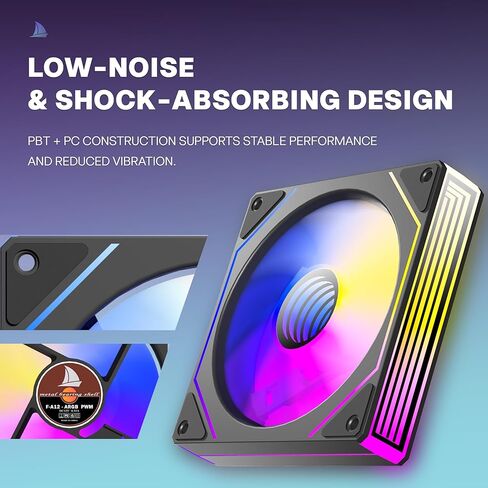 ARGB PC Case Fans Infinity Mirror 120mm Reverse Fan with 5V 3-PIN Connector- Daisy Chain Design- Low Noise Computer ARGB PWM Fans for Gaming PC Case Without Controller-3Pack，Black,RF02-B in Saudi Arabia