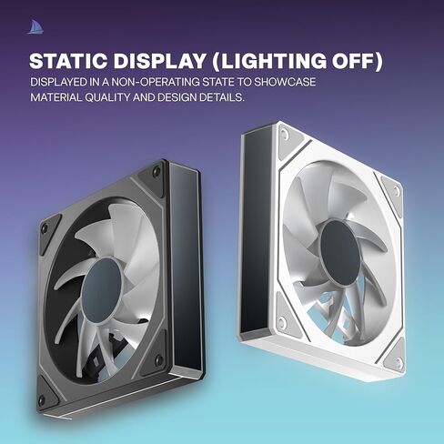 ARGB PC Case Fans Infinity Mirror 120mm Reverse Fan with 5V 3-PIN Connector- Daisy Chain Design- Low Noise Computer ARGB PWM Fans for Gaming PC Case Without Controller-3Pack，Black,RF02-B in Saudi Arabia
