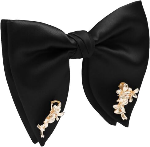 Oversized Bow Ties for Men, Adjustable Bow Tie Pre-Tied Bowtie with Gold Flower for Wedding Party Banquet Prom in Saudi Arabia