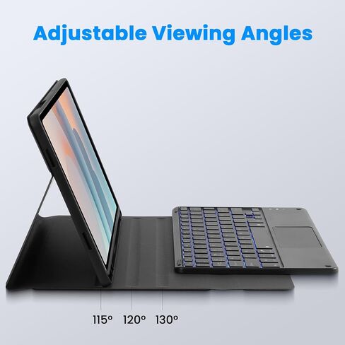 حافظة لوحة مفاتيح بإضاءة خلفية لجهاز Samsung Galaxy Tab 11 بوصة A11 Plus وA9 Plus، لوحة مفاتيح بلوتوث لاسلكية، لوحة تتبع ذكية لجهاز Galaxy A9 +/A11+ حافظة كمبيوتر لوحي مع لوحة مفاتيح وحامل أقلام، BK in Kuwait