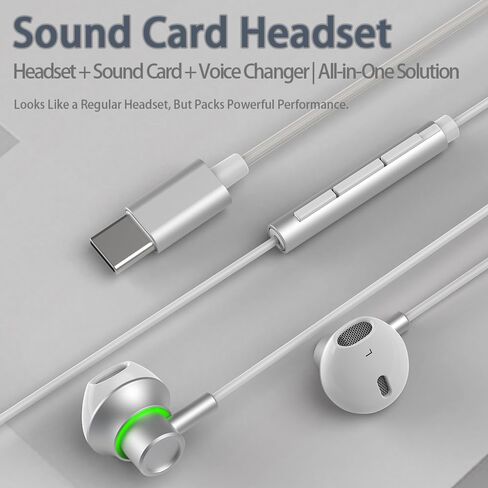 Tablet Headset with Sound Card & Voice Changer, Headphones for Male to Female, Female to Male, Loli Voice, Gaming & Streaming in Kuwait
