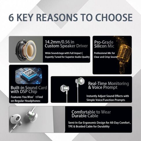 Tablet Headset with Sound Card & Voice Changer, Headphones for Male to Female, Female to Male, Loli Voice, Gaming & Streaming in Kuwait