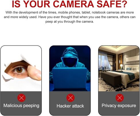 Veemoon 5pcs Webcam Privacy Covers for Laptop and Phone, Black and Red Slide Camera Protectors, Multi-Functional Computer Camera Covers for Secure Video Calls and Online Privacy in Saudi Arabia