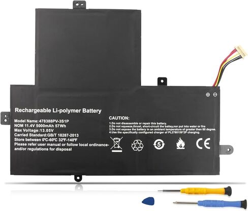 ZTHY 5085258P استبدال بطارية الكمبيوتر المحمول للبوابة GWTC71427-BK Series دفتر 11.4V 51.3WH 4500MAH in Saudi Arabia
