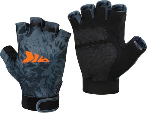 قفازات KastKing Gill Raker، قماش تبريد من خيوط FrostWeave بعامل حماية من الأشعة فوق البنفسجية 50، قبضة مضادة للانزلاق، سريعة الجفاف، راحة قصيرة، شعار عاكس، صيد الأسماك، المشي لمسافات طويلة، في الهواء الطلق in Saudi Arabia