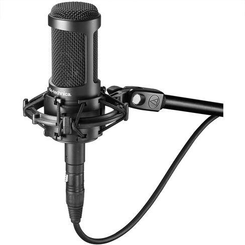 حزمة ميكروفون مكثف قلبي من Audio-Technica AT2035 مع حزمة حماية محسنة CPS لمدة عامين، وحامل صدمات معدني، وفلتر بوب، وحامل ذراع مقص معلق وكابل XLR بطول 25 قدمًا in Saudi Arabia