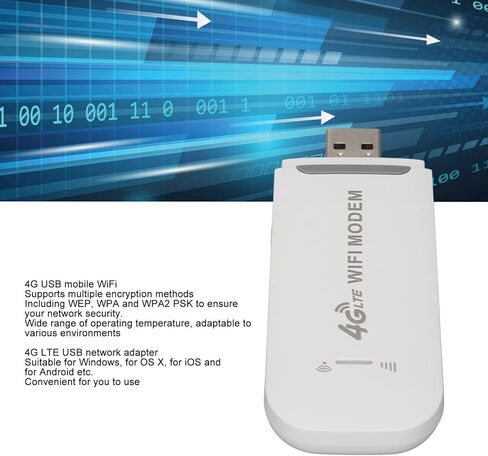 Sanpyl 4G LTE USB WiFi Hotspot، 4G Mobile Hotspot Router 150Mbps Pocket Network WiFi Modem Support 8 Users، for Wins for Android for OSX in Kuwait