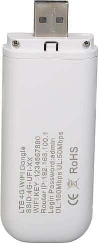 Sanpyl 4G LTE USB WiFi Hotspot، 4G Mobile Hotspot Router 150Mbps Pocket Network WiFi Modem Support 8 Users، for Wins for Android for OSX in Kuwait