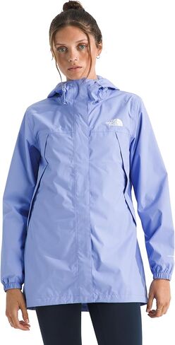 سترة المطر Antora للسيدات من The North Face - سترة طويلة مقاومة للرياح ومقاومة للماء، غطاء رأس قابل للتعديل، جيوب آمنة بسحاب، أزرق داكن، مقاس كبير in Kuwait