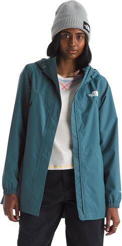 سترة المطر Antora للسيدات من The North Face - سترة طويلة مقاومة للرياح ومقاومة للماء، غطاء رأس قابل للتعديل، جيوب آمنة بسحاب، أزرق داكن، مقاس كبير in Kuwait