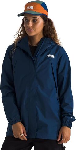 سترة المطر Antora للسيدات من The North Face - سترة طويلة مقاومة للرياح ومقاومة للماء، غطاء رأس قابل للتعديل، جيوب آمنة بسحاب، أزرق داكن، مقاس كبير in Kuwait