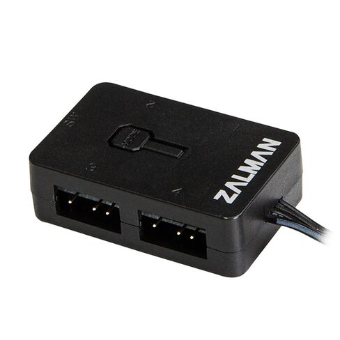 ARGB PC Fans Controller 4-Port Hub for 5V 3-Pin A-RGB، زر ضغط سهل التحكم مع منفذ تبديل 2 دبوس، يعمل بالطاقة SATA، لوحة خلفية مغناطيسية (Zalman 4PALC) in Kuwait