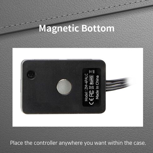 ARGB PC Fans Controller 4-Port Hub for 5V 3-Pin A-RGB، زر ضغط سهل التحكم مع منفذ تبديل 2 دبوس، يعمل بالطاقة SATA، لوحة خلفية مغناطيسية (Zalman 4PALC) in Kuwait