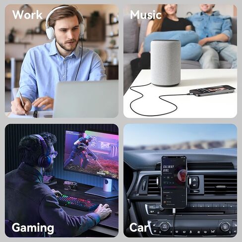 2 حزمة كابل USB C إلى 3.5 ملم صوت Aux Jack، سلك ستيريو للسيارة من النوع C إلى 3.5 ملم متوافق مع iPhone 17 16 15 Pro Max، Samsung Galaxy S25 S24 S23 S22 S21 Note 20، Pixel 10 9 8 7، 3.3FT (أسود) in Saudi Arabia