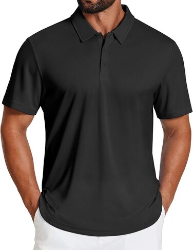 COOFANDY Mens Polo Shirts Short Sleeve Golf Shirt Moisture Wicking Quick Dry Collared Performance Polo Shirts for Men in Saudi Arabia