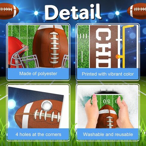 Mocsicka Football Backdrop Banner It's Game Time Football Background Sports Theme Birthday Party Decorations Photo Booth Props (6x3.6ft) in Saudi Arabia