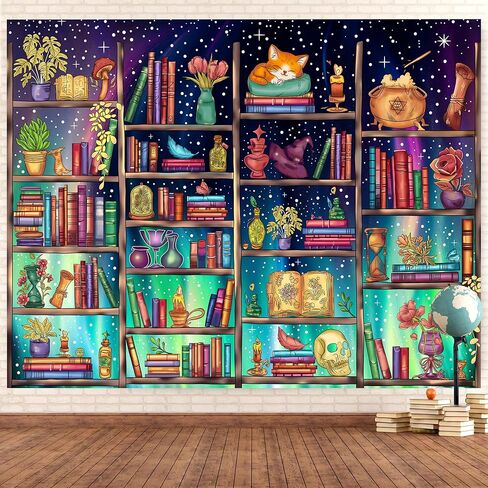 Medieval Bookshelf Backdrop 7x5 FT Bookcase Photography Background Bookshelf Library Backdrops Wall Hanging Dark Academia Photography Background Photo Studio Props in Saudi Arabia