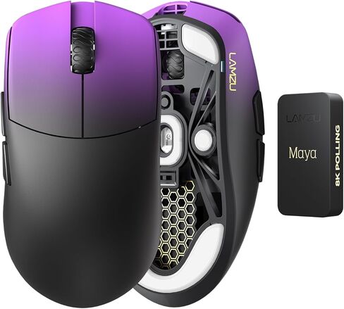 ماوس ألعاب لاسلكي Lamzu Maya Champion Edition، خفيف الوزن للغاية 45 جرام، مفتاح بصري، جهاز تشفير ذهبي TTC مقاوم للغبار، Pixart PAW 3950 IC، متوافق مع 8K، متوافق مع جهاز الكمبيوتر/Mac (وردي فاتح) in Kuwait