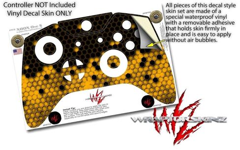 WraptorSkinz Decal Vinyl Skin Wrap compatible with XBOX One S/X Controller - HEX Yellow (CONTROLLER NOT INCLUDED) in Saudi Arabia