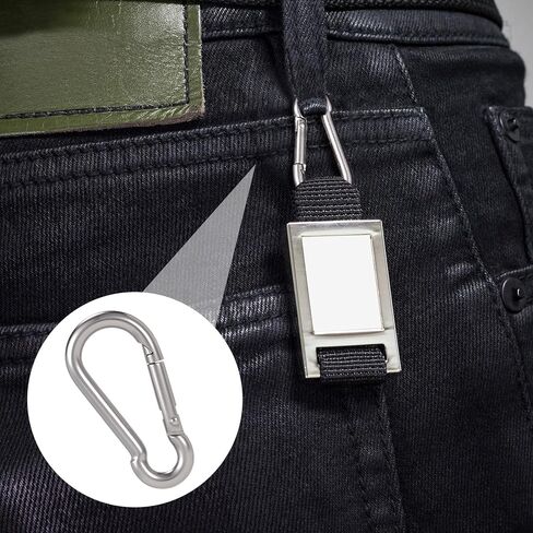 6pcs Keychain Clips, 304 Stainless Steel Spring Snap Hooks, Heavy Duty Keychain Clip DIY Accessories for Backpack Keyring Chains Ropes Camping Hiking Fishing Traveling- Silver in Saudi Arabia