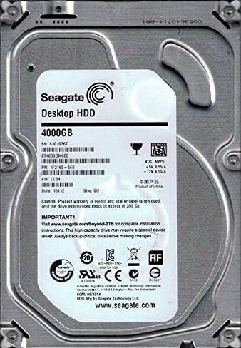 Seagate ST4000DM000 F/W: CC54 P/N: 1F2168-568 SU S30 محرك الأقراص الصلبة المكتبي سعة 4 تيرابايت (متجدد) in Kuwait