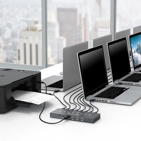 8 منافذ USB2.0 محول يدوي محدد KVM محول تحويل 8 في 4 خارج الكمبيوتر مشاركة أجهزة USB للوحات مفاتيح الطابعة in Kuwait