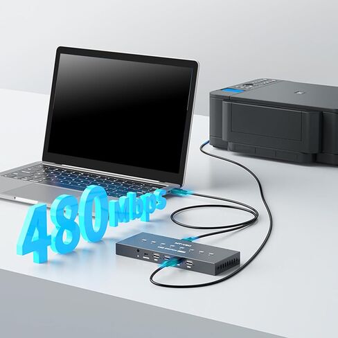 8 منافذ USB2.0 محول يدوي محدد KVM محول تحويل 8 في 4 خارج الكمبيوتر مشاركة أجهزة USB للوحات مفاتيح الطابعة in Kuwait