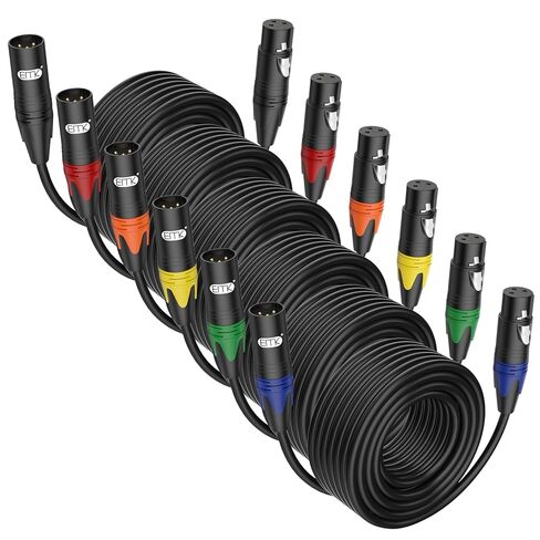 كابل EMK XLR بطول 6 أقدام/2 متر (قطعتين) - سلك ميكروفون متوازن من ذكر إلى أنثى، كابل صوت احترافي ثلاثي السنون - نحاس خالٍ من الأكسجين (OFC) للاستوديو والخلاط ومكبر الصوت in Saudi Arabia