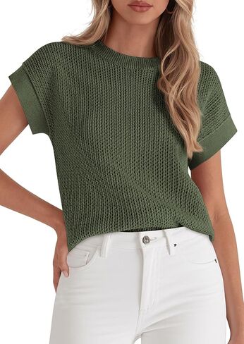 PRETTYGARDEN Women 2026 Spring Fashion Sweater Vest Business Casual Tank Top Cap Sleeve Knit Work Shirt Trendy Summer Outfits in Kuwait