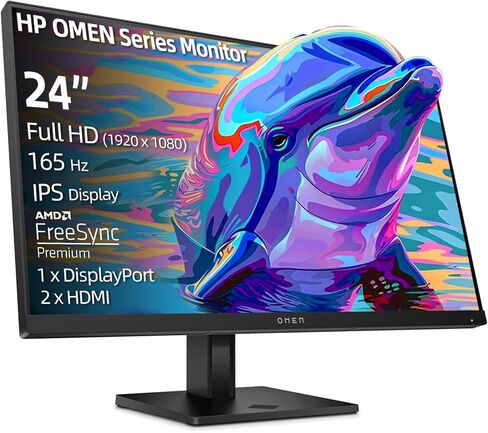 HP 24 Inch Full HD Monitor, 100Hz Refresh Rate, IPS Panel with 99% sRGB, Built-in Dual Speakers, 3-Sided Borderless, HDMI and VGA Ports, Height Adjustable Stand with Tilt, Metal Gray in Kuwait