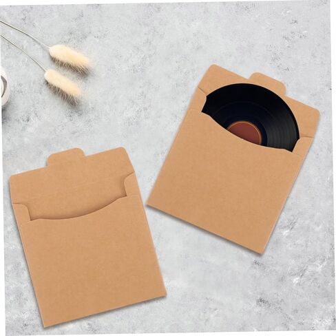Veemoon 50 Pack Kraft Paper CD Sleeves - Durable DVD Packaging Bags for Safe Storage at in Saudi Arabia