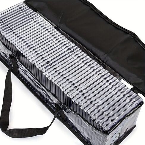 DVD Storage Bags - Clear PVC Media Holder Case with Handles Each Bag Holds up to 40 DVDs in Saudi Arabia