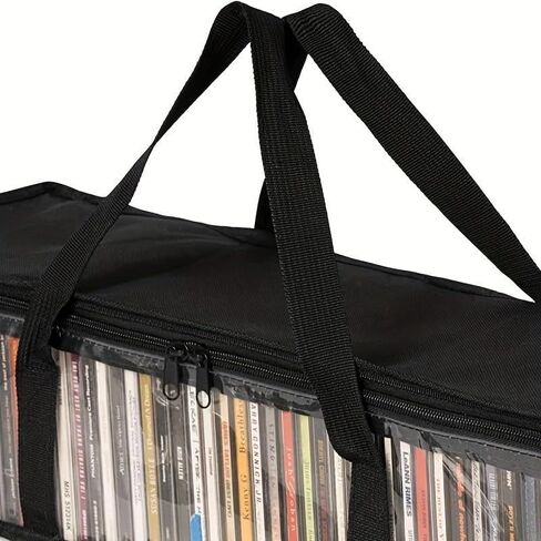 DVD Storage Bags - Clear PVC Media Holder Case with Handles Each Bag Holds up to 40 DVDs in Saudi Arabia