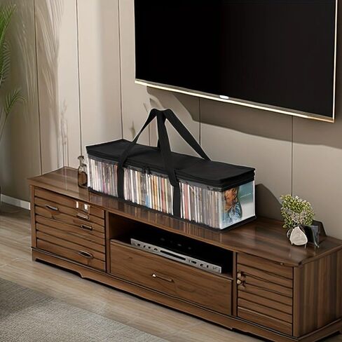 DVD Storage Bags - Clear PVC Media Holder Case with Handles Each Bag Holds up to 40 DVDs in Saudi Arabia